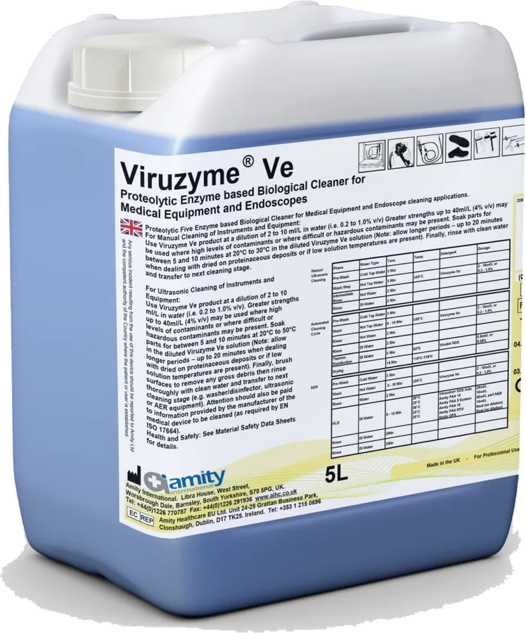 Viruzyme Ve น้ำยาทำความสะอาดเครื่องมือแพทย์ชนิดเอนไซม์ 5 ชนิด