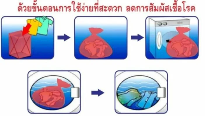 วิธีใช้ถุงซักผ้าละลายน้ำ