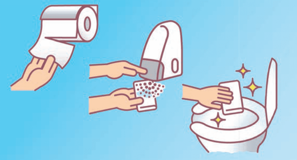 น้ำยาเช็ดฝาชักโครก Saraya Toilet Seat Sanitizer คุณสมบัติ